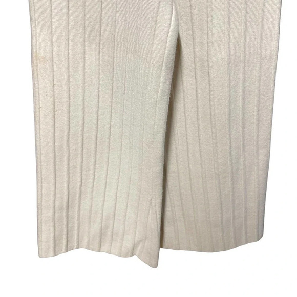 Tabula Rasa Culotte in Ecru Ribbed Sweater Knit Wide-Leg Pants Cream Size XS - Picture 3 of 6